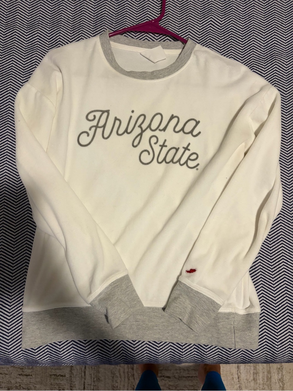 Arizona State Cream Crewneck Sweatshirt with Gray Trim
